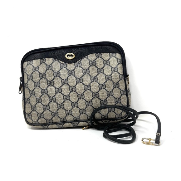Gucci Vintage Ophidia Navy GG Supreme Canvas Crossbody Bag – Gold Hardware - Picture 1 of 11